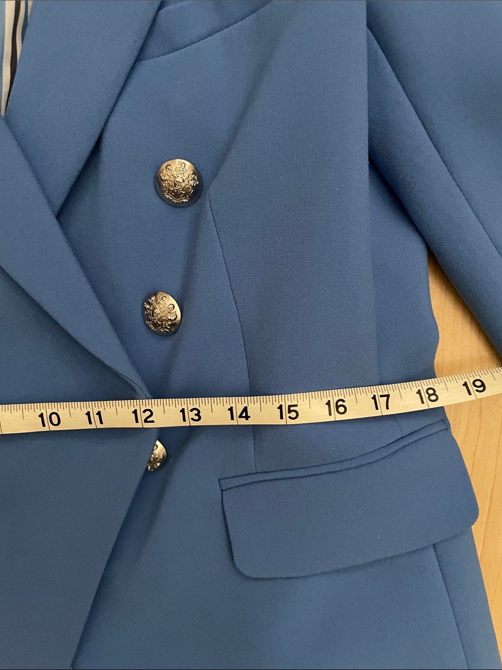 Veronica Beard Double Breasted Miller Blazer in Azure Blue Size 12 - Picture 15 of 16